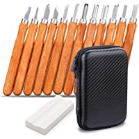 13 PCS Juego de Cinceles- NASUM Cuchillos de Trinchar para Tallar Madera- Herramienta a Mano para Artesanías con Handle…